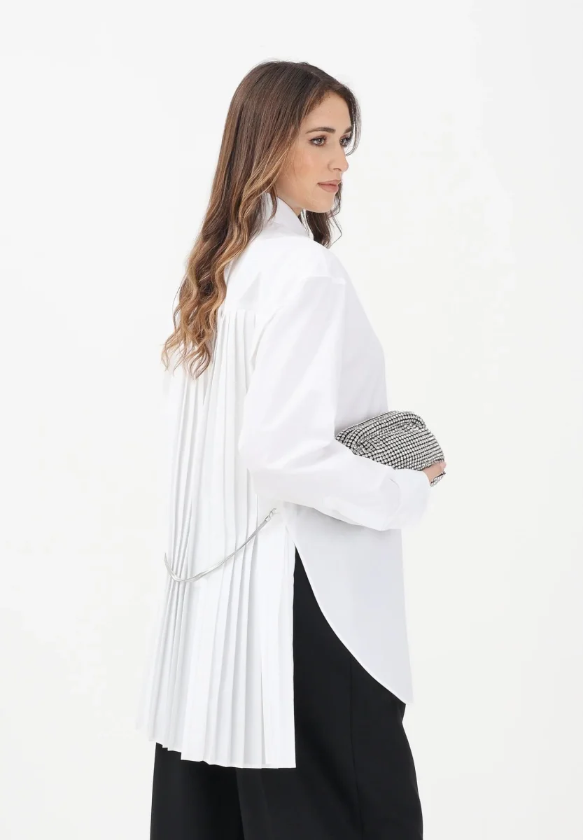 Sportmax Spxnespol Overshirt in Cotton Blend Canvas with Chain detail - Image 3